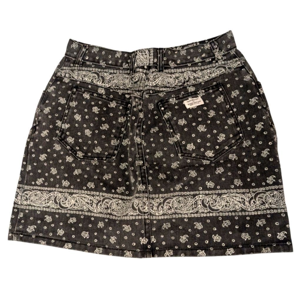 Georges Marciano for‎ Guess black and white Paisley print denim skirt size 32